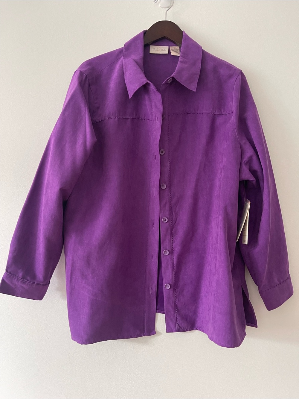 Studio Works Women's Button Down Shirt in Purple Size 2X NWT